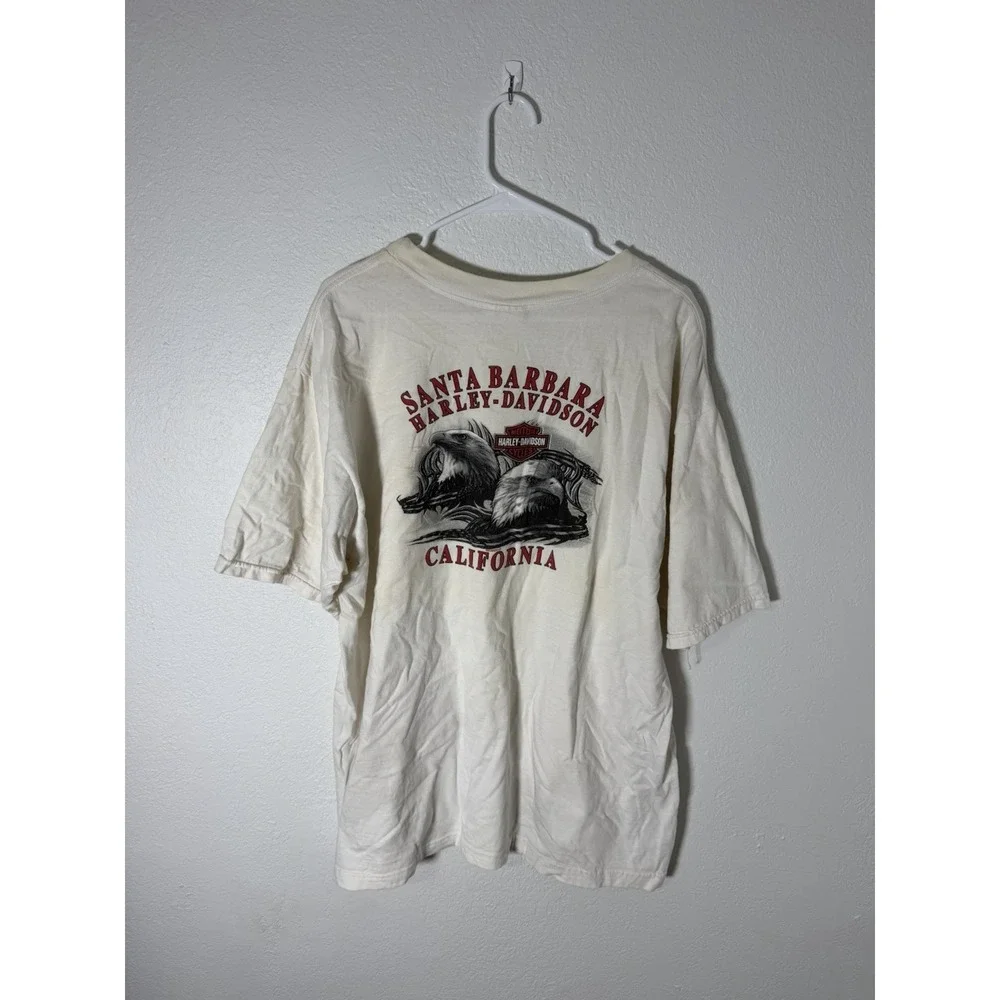 Harley Davidson Vtg Santa Barbara California Men's Short Sleeve T-Shirt Size 2XL